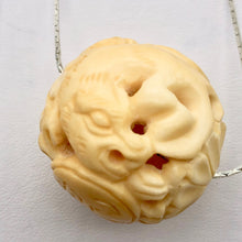 Load image into Gallery viewer, Chinese Zodiac Year of the Tiger Bone Bead | 30mm | Cream | Round |1 Bd |