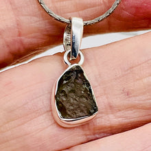 Load image into Gallery viewer, Moldavite 7.661ct Sterling Silver Triangle | 7/8" Long | Green | 1 Pendant |