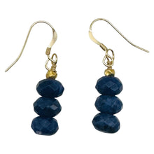 Load image into Gallery viewer, Designer Blue Sodalite 14K Gold Filled Dangle Earrings 1 1/4 Inch Drop