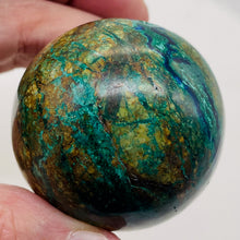 Load image into Gallery viewer, Azurite Chrysocolla Scrying Sphere | 2" | 190g | Green Blue Tan | 1 Sphere |