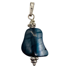 Load image into Gallery viewer, Black Lip Shell Sterling Silver Drop Pendant | 1" Long | Black White| 1 Pendant|