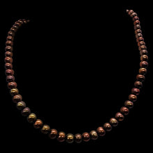 Load image into Gallery viewer, Copper Freshwater Pearl Strand 5.5mm Round 16 Inch 76 Genuine Pearl Beads