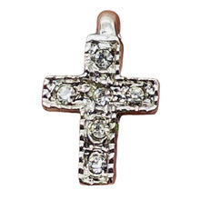 Load image into Gallery viewer, Tiny Sterling Silver Cubic Zirconia Cross | 1/2" Long | Silver | 1 Pendant |