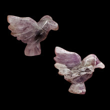 Load image into Gallery viewer, Lovely 2 Hand Carved Amethyst Dove Bird Beads | 18x18x7mm | Purple