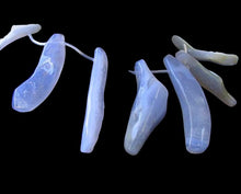 Load image into Gallery viewer, Natural Blue Chalcedony Bead Strand | 657cts | 44x10x6 to 31x13x10mm| 13 Beads|