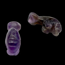 Load image into Gallery viewer, Grace 2 Carved Purple Amethyst Manatee Beads | 21x11x9mm | Purple