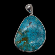 Load image into Gallery viewer, Chrysocolla Sterling Silver Oval Pendant | 2" Long | Blue | 1 Pendant |