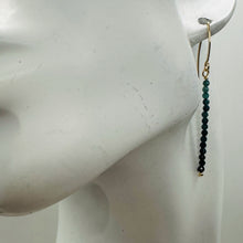Load image into Gallery viewer, Sapphire AAA Faceted Bead Yellow Gold Earrings | Blue, Dark Blue | 2" Long|