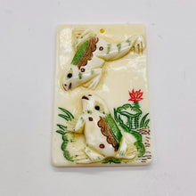 Load image into Gallery viewer, Love Frogs Pendant Bead | 48x30x6mm | White Green | 1 Bead |