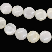 Load image into Gallery viewer, Mother of Pearl Natural Pi Circle Round Beads | 11x3mm | White | 4 Beads |
