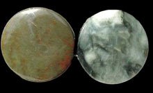 Load image into Gallery viewer, 2 Cat's Eye Chrysoberyl Quartz Flat 35x5mm Disc Beads 5615