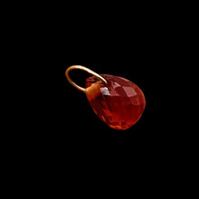 Load image into Gallery viewer, Fiery Orange Sapphire 18K Briolette Bead Pendant | 5x4mm | .7 ct |