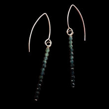 Load image into Gallery viewer, Sapphire AAA Faceted Bead Sterling Silver Earrings | Blue, Dark Blue | 1 3/4" |