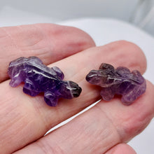 Load image into Gallery viewer, Natural Amethyst Crocodile Alligator Lizard Animal Beads | 27x15x7mm | Purple