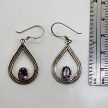 Load image into Gallery viewer, Semi-Precious Natural Amethyst Sterling Silver Drop Earrings | 1 1/2" Long |