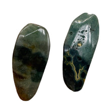 Load image into Gallery viewer, Ocean Jasper Old Stock Long Oval Beads| 45x22x6 to38x20x7mm|Green, Gray| 2 Beads