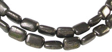 Load image into Gallery viewer, Aztec Gold Pyrite 14x10mm Flat Rectangle Bead Strand 109008