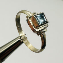 Load image into Gallery viewer, Blue Topaz Sterling Silver Ring Size 7.25 Natural Square Gemstone USA