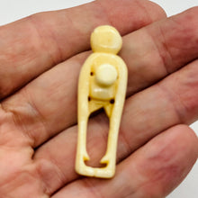 Load image into Gallery viewer, Swing Monkey Carved Waterbuffalo Bone Bead Button 10521 | 51x16x12mm | Cream and Black