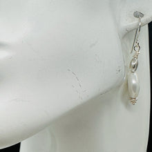 Load image into Gallery viewer, Creamy White Coin Fresh Water Pearl Earrings | 1 1/4" Long | White | 1 Pair |