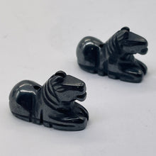 Load image into Gallery viewer, Trusty 2 Carved Hematite Horse Pony Beads