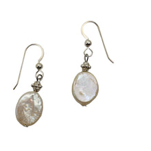 Load image into Gallery viewer, Fresh Water Pearl Oval Drop Sterling Silver Earings | 1 1/4" Long |White Silver|