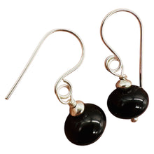 Load image into Gallery viewer, Rainbow Obsidian Round Bead and Sterling Silver Earrings