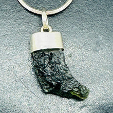 Load image into Gallery viewer, Blue Green Moldavite Pendant 26x12x8mm | 1 1/2" long