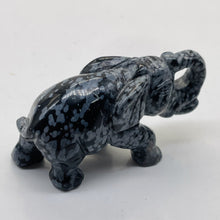Load image into Gallery viewer, Snowflake Obsidian Carved Elephant Pendant Figurine | 1" Tall | Grey Black