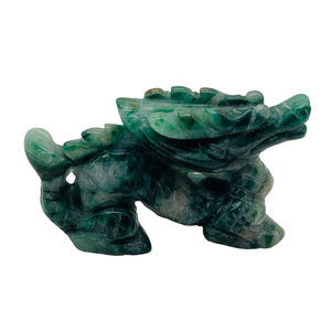 Hand-Carved Pacing Dragon | 45x24x14mm | Green | 1 Figurine