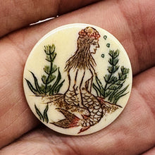 Load image into Gallery viewer, Lovely Scrimshawed 25x4mm Mermaid Bead 4116D