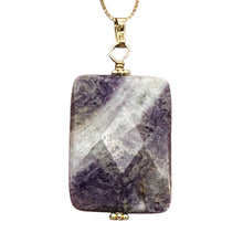Load image into Gallery viewer, Purple Flower Sodalite Faceted 14K Gold Filled Pendant } 1 3/4" Long| 1 Pendant|