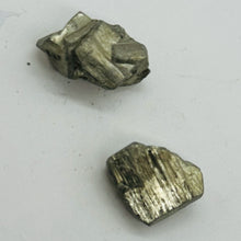 Load image into Gallery viewer, Pyrite Crystal Nugget Beads | 27x15x14mm to 24x18x11mm | Silver Gold | 2 Beads |