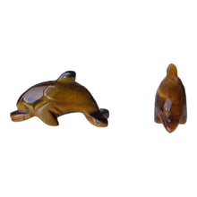 Load image into Gallery viewer, Jumping Carved Tigereye Dolphin Animal Beads