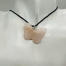 Load image into Gallery viewer, Rose Quartz Stone Butterfly Pendant | 1" Long | Pink | 1 Pendant Necklace |
