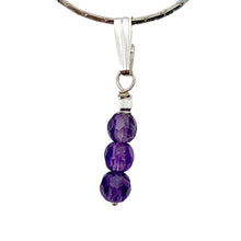 Load image into Gallery viewer, AAA Natural Faceted Amethyst Round 4mm beads Pendant | 1" Long | Purple |