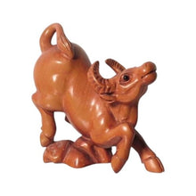Load image into Gallery viewer, Hard Working Carved & Signed Ox Boxwood Statue