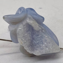 Load image into Gallery viewer, Blue Chalcedony Carved Druzy Flower Bead | 40 cts | 1" Long |