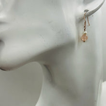 Load image into Gallery viewer, Morganite AA A Beads Rose Gold Earrings | 1" Long | 1 Pair |