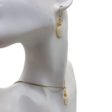 Load image into Gallery viewer, Pearl 14kgf Earrings Pendant Set | 1 1/4" Long | Yellow Gold | 1 Matched Set |