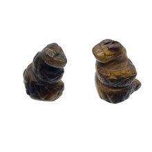 Load image into Gallery viewer, Charmer Carved Tiger's Eye Snake Beads | 21x19x12mm | Golden/Brown