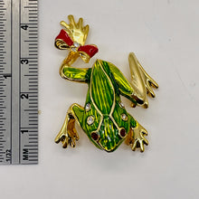 Load image into Gallery viewer, Fashion Frog with Bow Animal Sweater Pin | 1 3/4" Long | Green Red | 1 Pin |