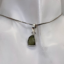 Load image into Gallery viewer, Moldavite 7.661ct Sterling Silver Triangle | 7/8" Long | Green | 1 Pendant |