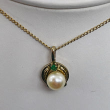 Load image into Gallery viewer, Pearl Emerald Horseshoe Pendant | 5/6" Long | White, Green | 1 Pendant |