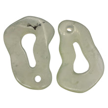 Load image into Gallery viewer, Serpentine New Jade 17g Irregular Loop Pendant Beads | 55x38x7mm | Clear Milky |