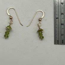 Load image into Gallery viewer, Peridot Natural Green Faceted Rondelle 14K Gold Filled Earrings | 1" Long |
