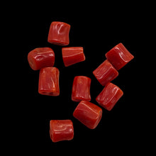 Load image into Gallery viewer, Natural AAA Red Coral Branch Tube Beads | 5 to 6 x 4mm | Red | Tube | 10 Beads |