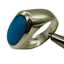 Load image into Gallery viewer, Turquoise Sterling Silver with Oval Stone Ring | Size 7 | Blue, Silver | 1 Ring|