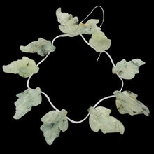 Load image into Gallery viewer, Carved Green Prehnite Leaf Briolette Bead Strand 109886B