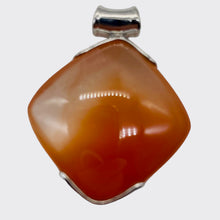 Load image into Gallery viewer, Tangerine Quartz Sterling Silver Square Pendant | 1 1/2" Long| Clear Orange | 1|